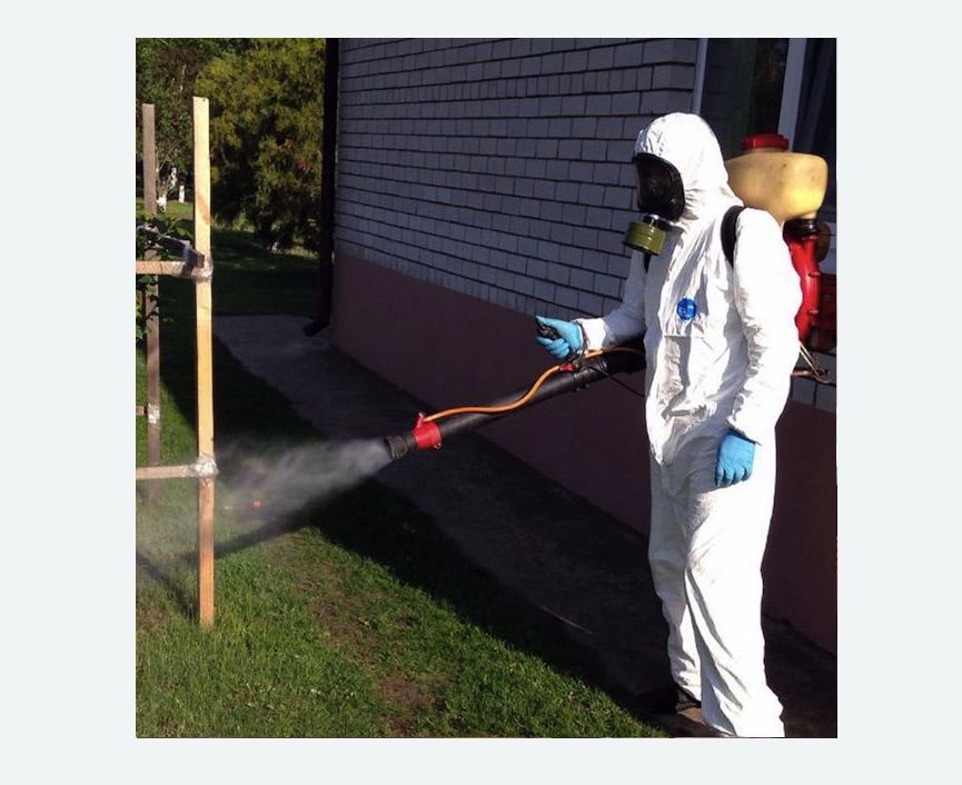 травля клещей на участке в Корсакове